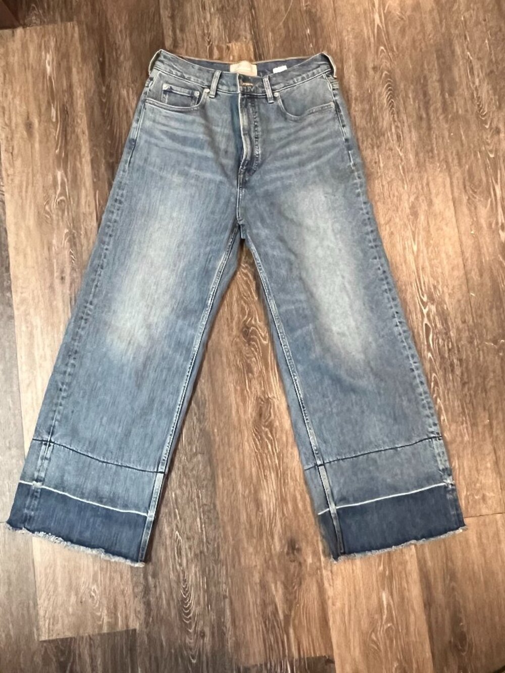 Everlane The Way-High Sailor Jean Size 29S Raw Hem High Rise Wide Leg Denim